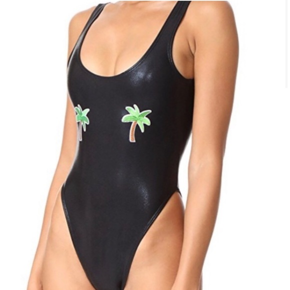 PRIVATE PARTY Other - Private Party Palm Tree Patches One Piece Metallic Black